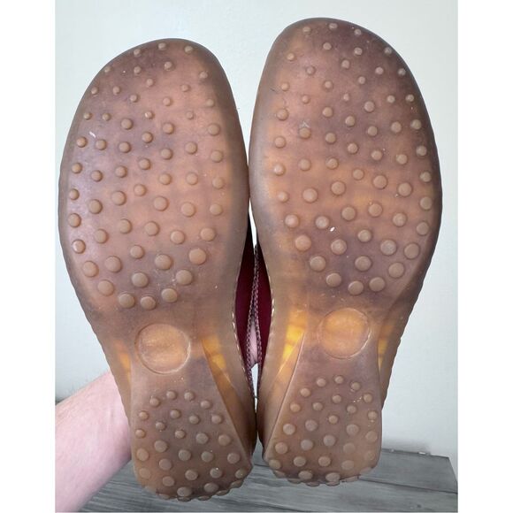 BORN Red Leather Slip On Mules Size 8 - Picture 7 of 10